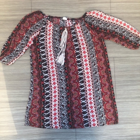 Boho print Tunic top Size Medium r.2.d - Picture 10 of 10